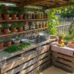 Как построить летнюю кухню на даче из поддонов за 3 дня